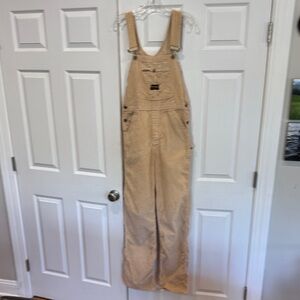 Beige Corduroy Overalls